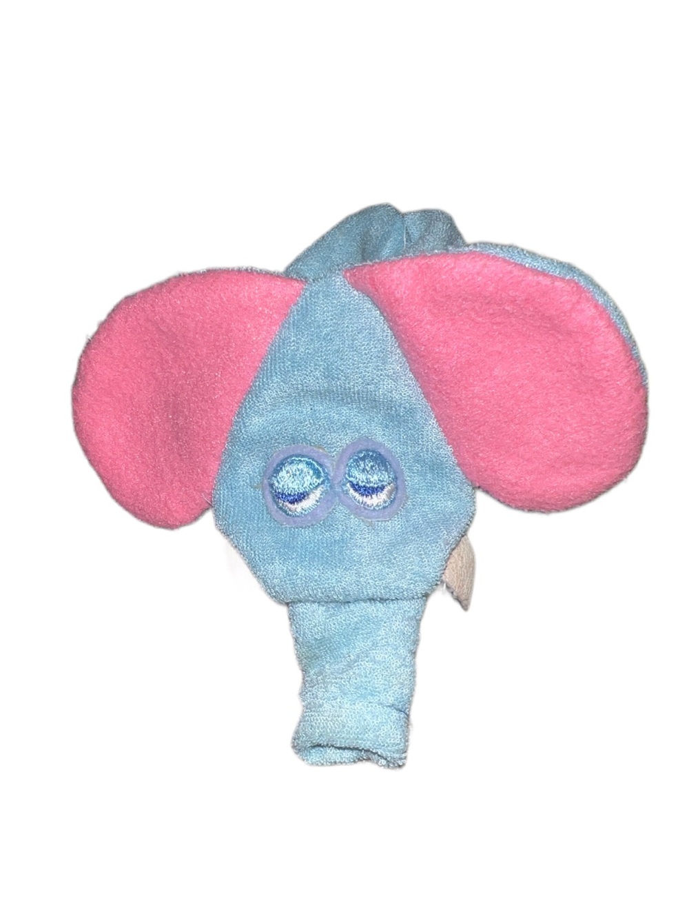 Vintage 1978 FISHER PRICE Terrycloth Animal Grabbers Blue Elephant Rattle #436
